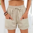 thumbnail image 2 of Shorts for Women 2026 Summer Elastic High Waist Drawstring Wide Leg Relaxed Fit Casual Shorts with Pockets, 2 of 10
