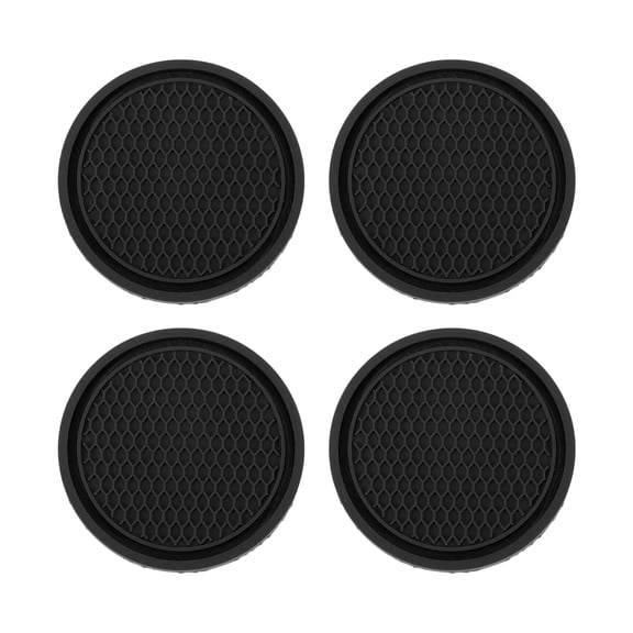 Unique Bargains 4 Pcs 7cm Universal Car Cup Holder Coaster - Car Cup Holders Mat Non-Slip - Black
