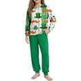 thumbnail image 4 of Girls Boys St. Patrick's Day Outfits 2PC Comfy Casual Print Long Sleeve Pullover Tops with Pants Sets Green 6 7-8 Years, 4 of 8