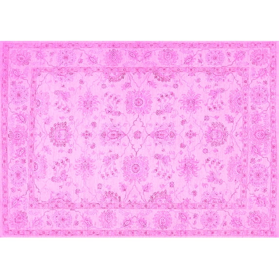Ahgly Company Indoor Rectangle Oriental Pink Traditional Area Rugs, 5' x 7'