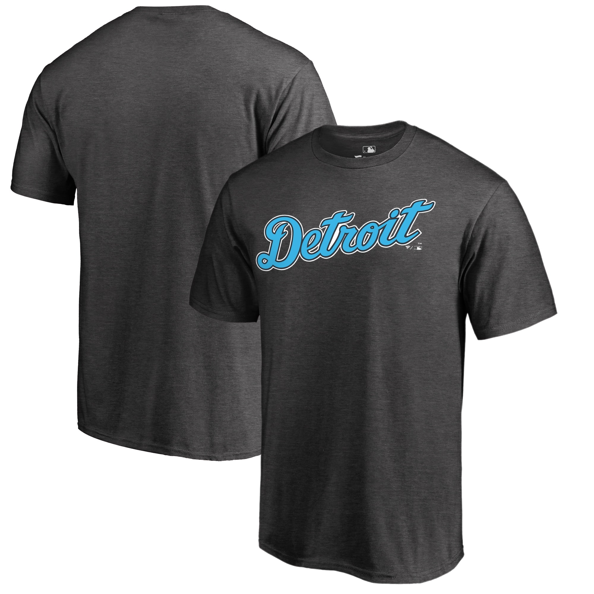Detroit Tigers Fanatics Branded Blue Wordmark T-Shirt - Heathered ...