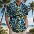 thumbnail image 2 of ZCFZJW Men's Hawaiian Wrinkle Free Shirts Big and Tall Regular Fit Casual Short Sleeve Button Down Tropical Floral Beach Vacation Tees Shirt Tops Multicolor#03 L, 2 of 6