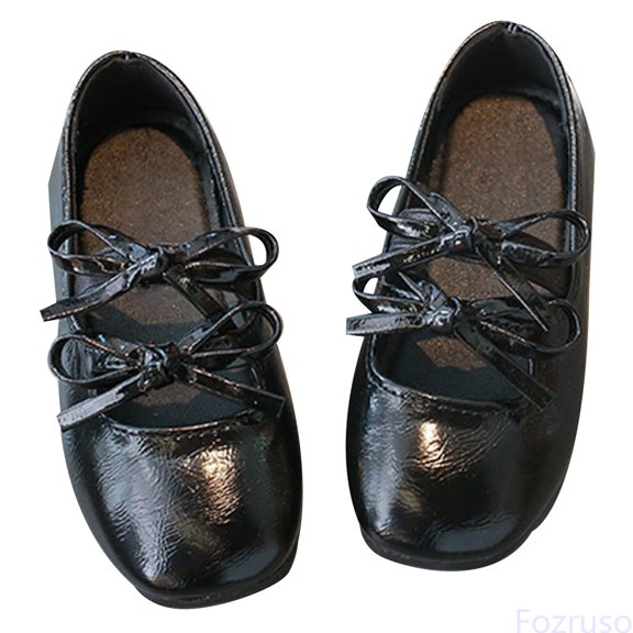 Fozruso Girls Sandals For Everyday Casual Wear Mary Jane With Bow Detail Comfortable Dress Shoes For Toddler To,Sizes 23 Little Kid 2-2.5 Years(Black)
