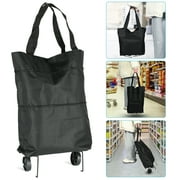 Shopping Cart,Foldable Trolley Bag Oxford Tote Reusable Grocery Bags with Wheels Travel Bag Grocery Cart