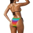 thumbnail image 3 of Suhoaziia Color Stripe Bikinis for Women Plus Size Skin-Friendly Comfortable Swimwear Triangle Bathing Suit,Twist Front Straps Swimsuits with Adjustable Straps Size S, 3 of 6