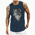 thumbnail image 4 of HCNTES Men's Sleeveless Workout Running Tank Top Athletic Gym Sports Swim Beach Muscle Bodybuilding Shirts sleeveless tees for men(XXL,Dark Blue), 4 of 4