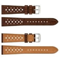 thumbnail image 3 of Embossed Genuine Leather 22mm Perforated Replacement Wristwatch Band, 3 of 7