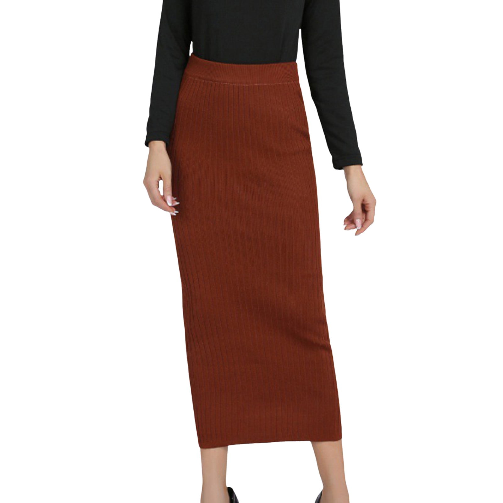 High waisted khaki skirt knee length outlet