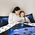 thumbnail image 4 of jejeloiu Video Game Bedding Comforter Set,Game Gaming Twin Comforter Sets,Blue Geometric Geometric Bedding Set For Teens,Super Cozy Bedroom Decoration Reversible,2-Piece, 4 of 7