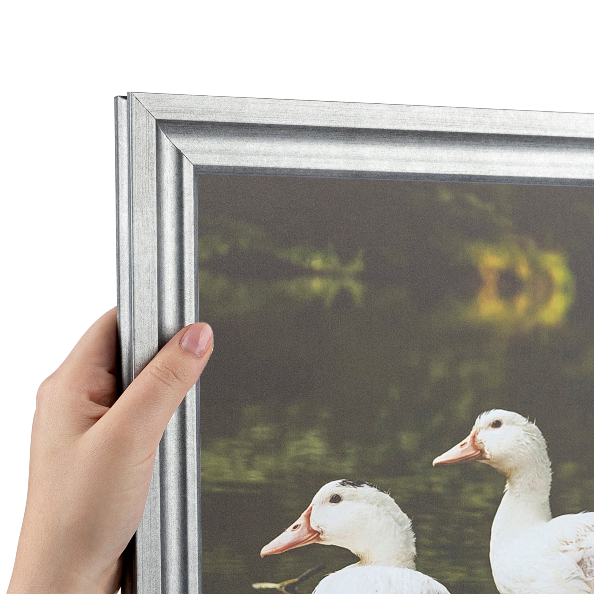 ArtToFrames 10" x 20" Muted Cold Silver Picture Frame, 10x20 inch Silver MDF Poster Frame (WOM-4682), 5 Pack