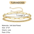 thumbnail image 6 of Turandoss Dainty Layered Bracelets for Women 14K Gold Plated Tiny Layering Bead Chain Bracelet Cute Gold Layered Pearl Bracelets for Women Gifts Jewelry(Pearl & Beads Chain), 6 of 8