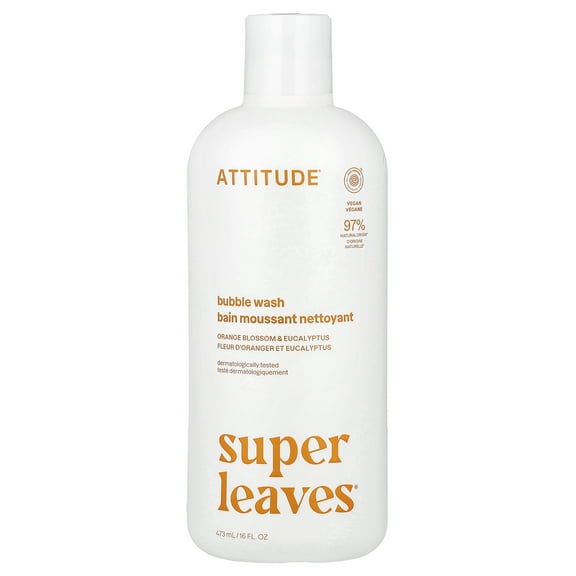 ATTITUDE Super Leaves®, Bubble Wash, Orange Blossom & Eucalyptus , 16 fl oz (473 ml)