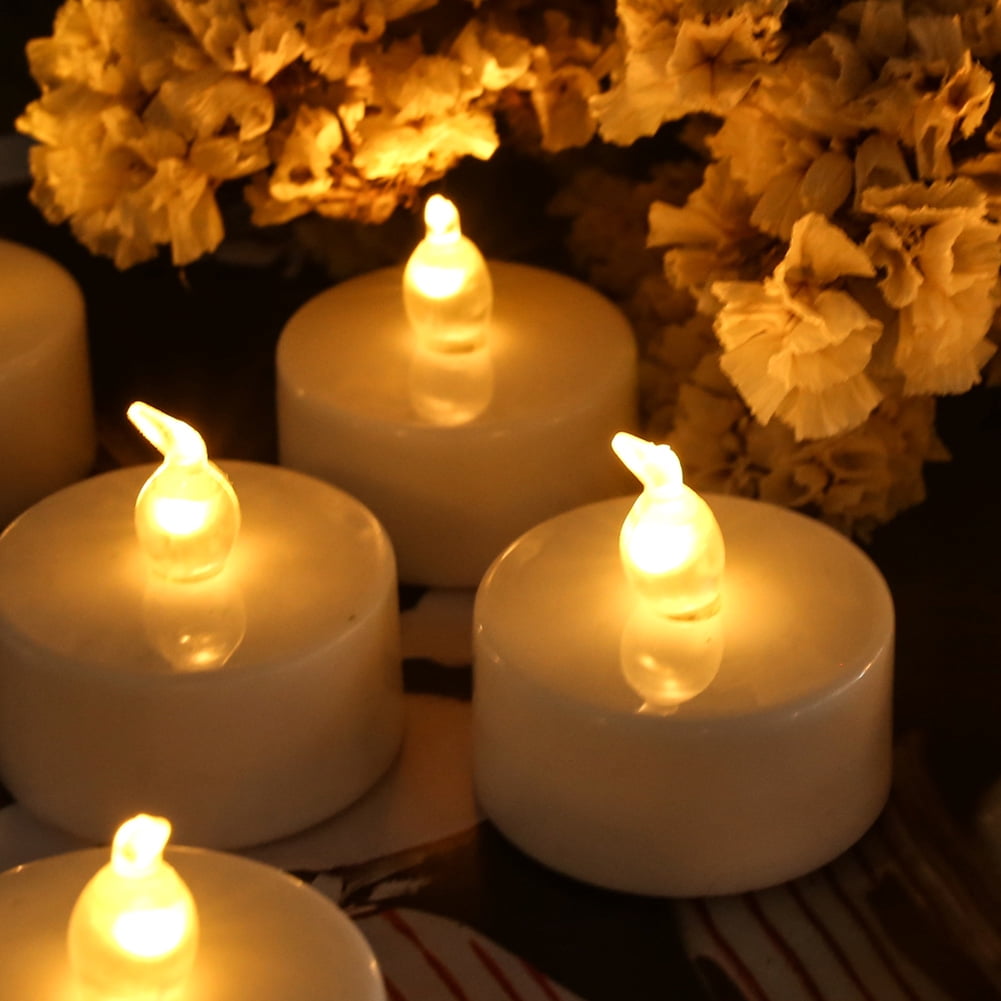 24PCS Flameless Battery Operated LED Votive Candles with Remote Control Flickering Tea Light