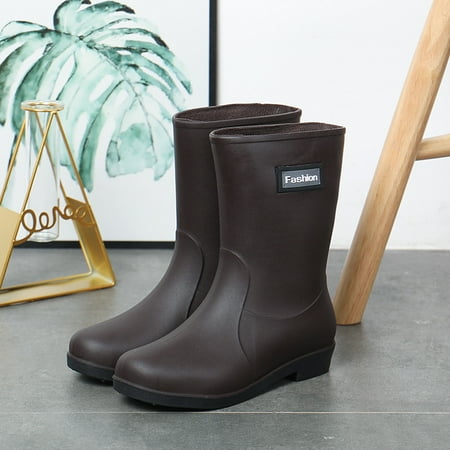 

MIASHUI Women Short Rain Boots For Womens Ankle Waterproof Rainboot Slip On Garden Boot Rubber Shoes Autumn Winter Casual Shoes for Women