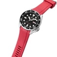 thumbnail image 3 of CRAFTER BLUE CB10 Curved End Watch Band Soft Rubber Strap Replacement for Seiko Skx and 5 Sports Series - Red, 3 of 5