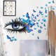 thumbnail image 1 of Hermoso ojo azul con pegatina de pared de mariposa, calcomanía Mural de pared de ojo de chica romántica para el hogar, sala de estar y dormitorio, 1 of 1