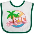 thumbnail image 3 of Inktastic I Love California with Ocean and Palm Trees Boys or Girls Baby Bib, 3 of 4