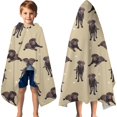 thumbnail image 3 of Cute Labrador Hooded Bath Towel，60"x35" for Ages 3 To 12 Kids, Quick Dry Lightweight Soft Microfiber Hood Beach Towel Cover Up for Kids, 3 of 7