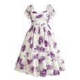 thumbnail image 5 of Erwazi Summer Dresses for Women Print Square Neck Short Sleeve A Line Dress Trendy Casual Style for Daily Wear Outdoor Activities Relaxed Daily Look Dresses, 5 of 6