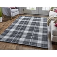 thumbnail image 2 of Moya Farmhouse Plaid, Handmade Rug, Blackand White, 4ft x 6ft Accent Rug, 2 of 6