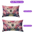 thumbnail image 5 of Hello Valentine’s Day Newfoundland Flower Crown Romantic Pink Floral Quilt Pillowcase Newfie Dog Lover Gifts Throw Pillow Cover Bed Home Decor - 00031, 5 of 5