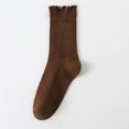 thumbnail image 1 of Namzi 6 pares de calcetines de algodón para mujer, calcetines finos, suaves, cómodos y transpirables, calcetines por encima del tobillo para negocios y ocasiones informales (marrón)., 1 of 5