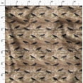 thumbnail image 3 of Soimoi Brown Poly Georgette Fabric Crow Bird Decor Fabric Printed BTY 42 Inch Wide, 3 of 6