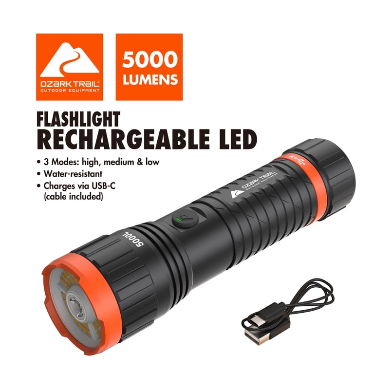 LED Rechargeable Flashlight, 5000 Lumens, USB-C photo 2