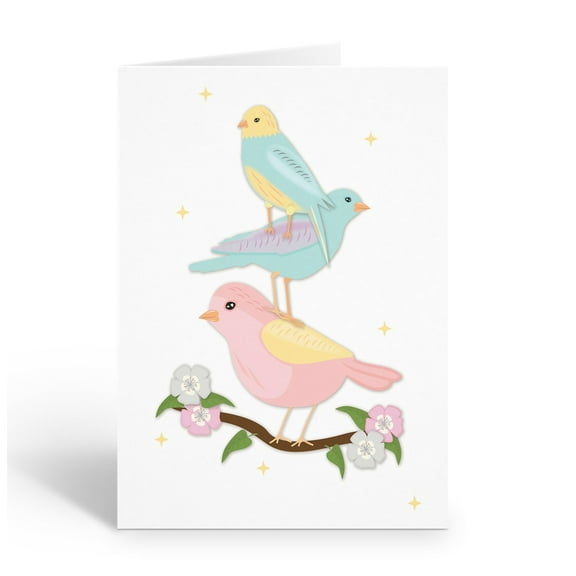 Colorful Parakeet Note Cards - 10 Note Cards with Envelopes - B14515