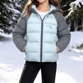 thumbnail image 2 of ATOGUTA Girl Puffer Winter Coats Winter Coat School Snow Play Travel Kids Warm Hooded Parka With Bag Light Blue, 2 of 7
