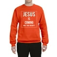 thumbnail image 2 of Wild Bobby Jesus Is Coming Are You Ready? Inspirational/Christian Unisex Crewneck Graphic Sweatshirt, Orange, XX-Large, 2 of 5