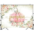 thumbnail image 5 of Pink Pumpkin Baby Shower Beautiful Backdrop A Little Pumpkin is on The Way Background Fall Autumn Baby Shower Party Banner Decoration for Girls, 5 of 5