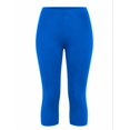 thumbnail image 5 of AXXD Women's Capri Leggings Blue Solid High Waist Yoga Leggings 6, 5 of 8