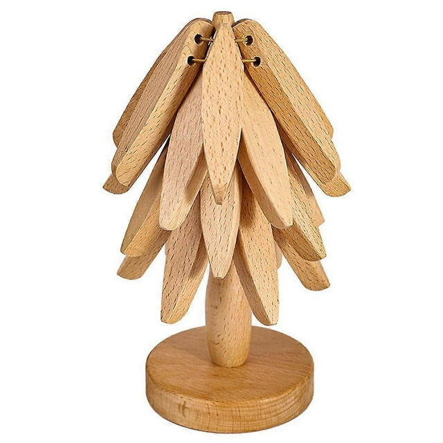 Wooden Trivets for Hot Dishes Tree Shape Trivet Set Coaster for Teapot Hot Pots