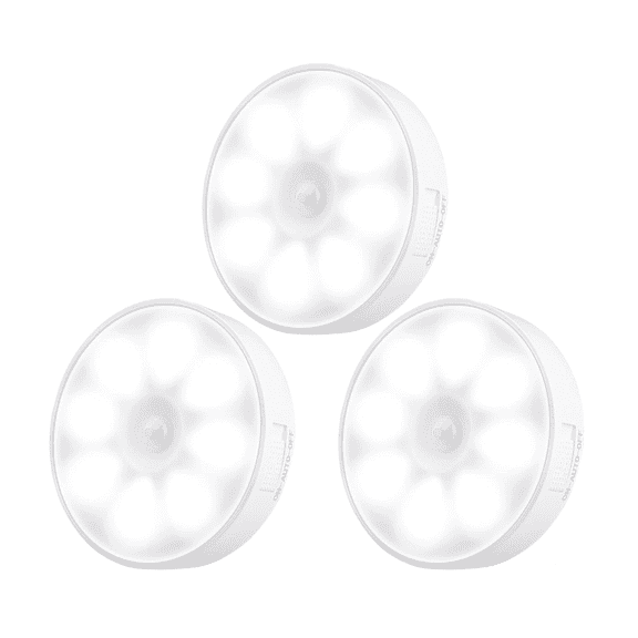 Motion Sensor Light Indoor, Led Lights For Bedroom, 8 LEDs Rechargeable Night Light Magnetic Closet Lights, Under Cabinet Lights for Wall, Step, Stair, Dimmable(3 Pack)