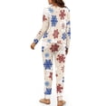thumbnail image 5 of Tutolipy Christmas Pjs Set for Women Snowflake Printed Sleepwear Crewneck Loungewear Long Sleeve Tops Jogger Pants Pajama Sets, S, 5 of 7