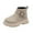 Beige, variant on Otqutp Baby Pull-On Shoes Fashion Children's Non Slip Boots Girls' English Style Single Boots Side Zipper Boys' Fashion Buckle Short Boots(Beige,12-18 Months)