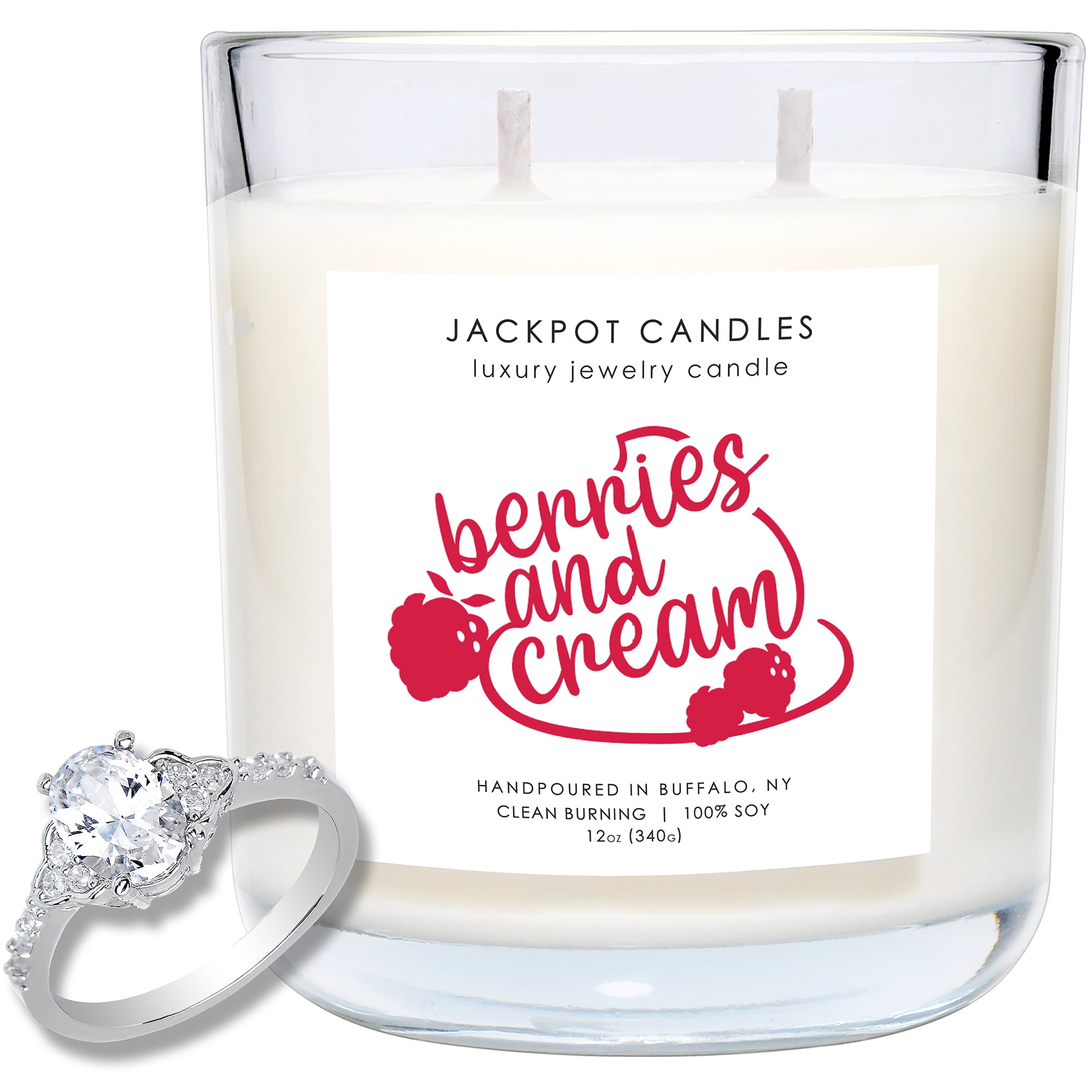 laten we het doen Duplicaat Extreem belangrijk Jackpot Candles Berries and Cream Candle with Ring Inside (Surprise Jewelry  $15 to $5,000) Ring Size 7 - Walmart.com