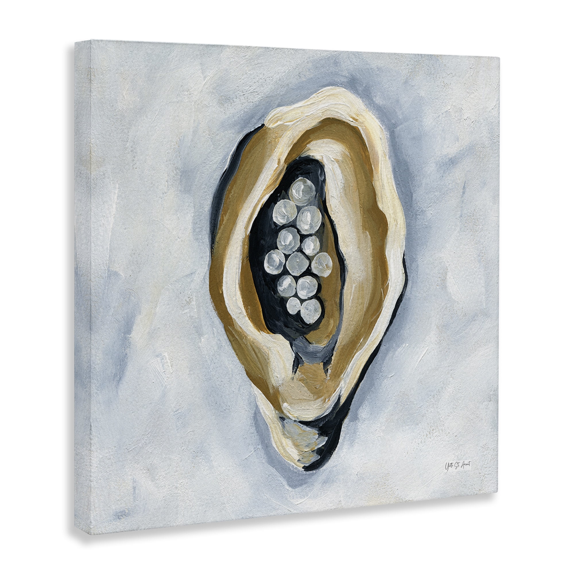 Stupell Industries World Is Your Oyster Coastal Painting Gallery Wrapped Canvas Art Print Wall Art, 30 x 30