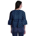 thumbnail image 2 of Moomaya T-Shirt à Manches Cloche pour Femmes Col Rond Imprimé Coton Crop Top Décontracté, 2 of 4