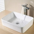 thumbnail image 2 of Kraus 18.75 Inch Rectanglar Above Mount Single Bowl White Ceramic Bathroom Sink, 2 of 5