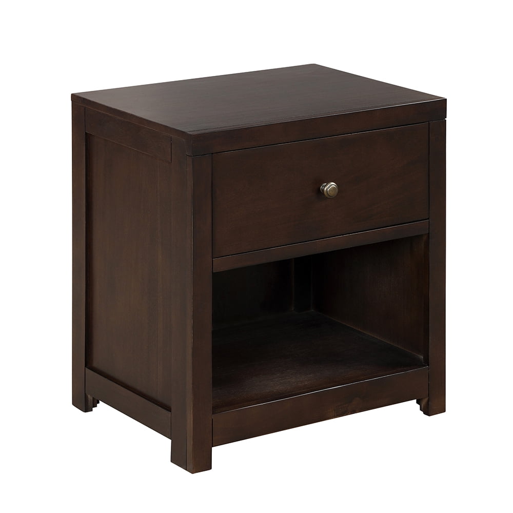 Lowestbest Modern Farmhouse 1-Drawer Nightstand, Solid Wood Nightstand, Side End Table for Home Office, Rich Brown Lowestbest Modern Farmhouse 1-Drawer Nightstand, Solid Wood Nightstand, Side End Table for Home Office, Rich Brown