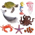 thumbnail image 1 of Uandme 8 Uds figuras de animales marinos figuras de animales en el océano realistas juego de juguetes para decoración de pasteles para niños, 1 of 5