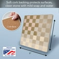 thumbnail image 4 of Thirstystone Checkers Decorative Cork Backed Stone Trivet 8" Square, 4 of 6