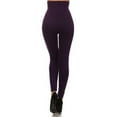thumbnail image 5 of Women High Waist Compression Leggings Strechy Tommy Contorl Sports Running Pants, Purple, 5 of 7