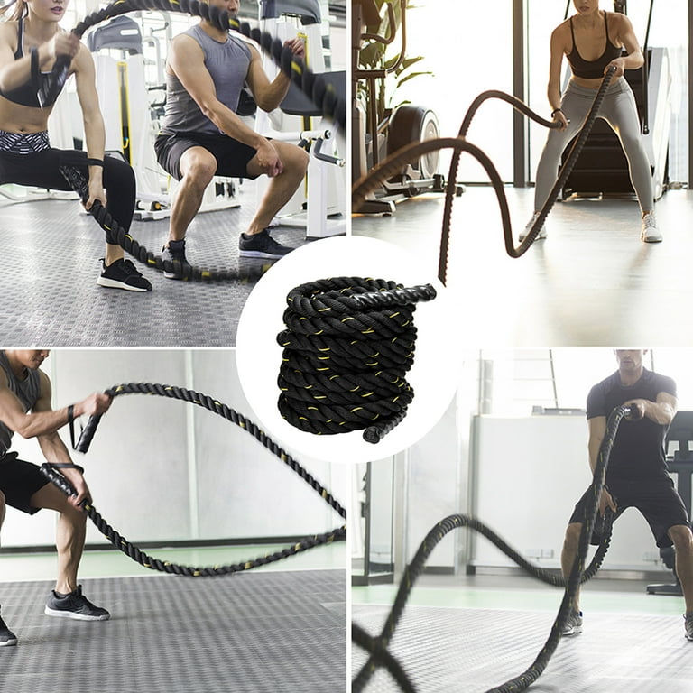 Gym Battle Rope Fitness Equipment with Carabiner Eyehook for Physical Education Strength Training Home Workouts 1.5 Width 50FT Length Battle Exercise Training Rope Walmart