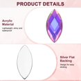 thumbnail image 2 of 200-Pack Horse Eye Rhinestone, 15x7mm Acrylic Flat Back Rhinestones Stickers for DIY Craft/Jewelry [Light Purple AB], 2 of 6