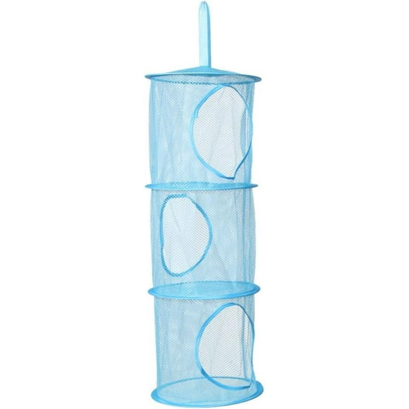 Toy Storage Hanging Net Basket Chest Net Children's Toy Storage Bag Bedroom Wall Door Wardrobe (Blue)
