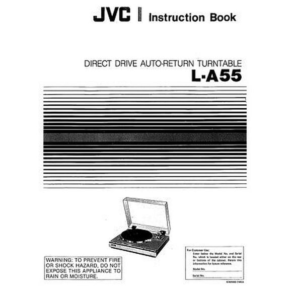 Instruction Manual ONLY for JVC L-A55 Turntable Owners Instruction Manual REPRINT
