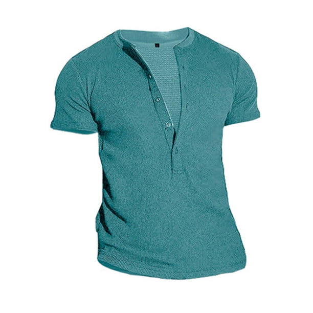 pstuiky camisetas para hombre, Camisa informal de verano para hombre, con bloques de color, manga corta, solapa y media cremallera camisas casuales para hombre l